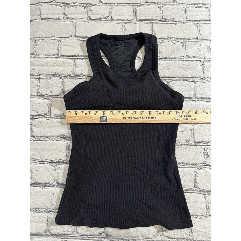 Alo Yoga Ribbed Devoted Full Length Black Tank Size Small Work Out - Picture 9 of 9